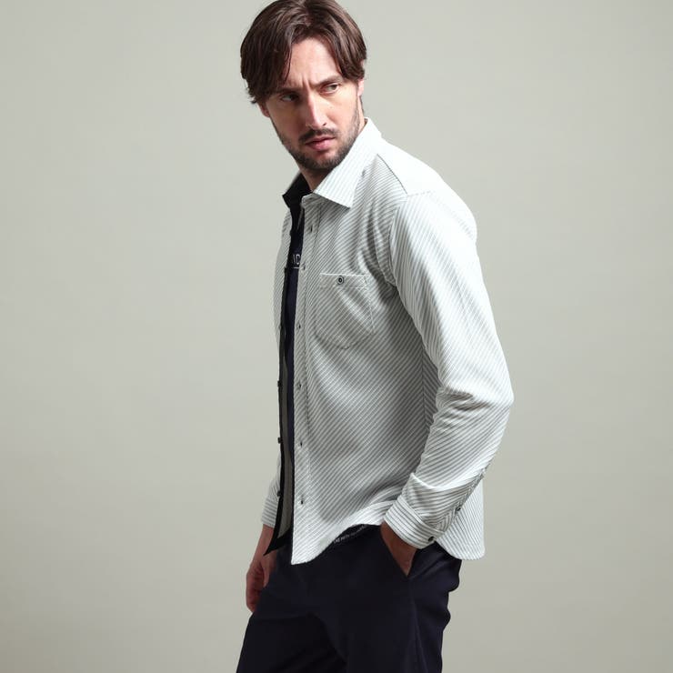 【HIDEAWAYS BLACK】ブライトタックバイヤスレギュラーカラーシャツ | NICOLE | 詳細画像7 