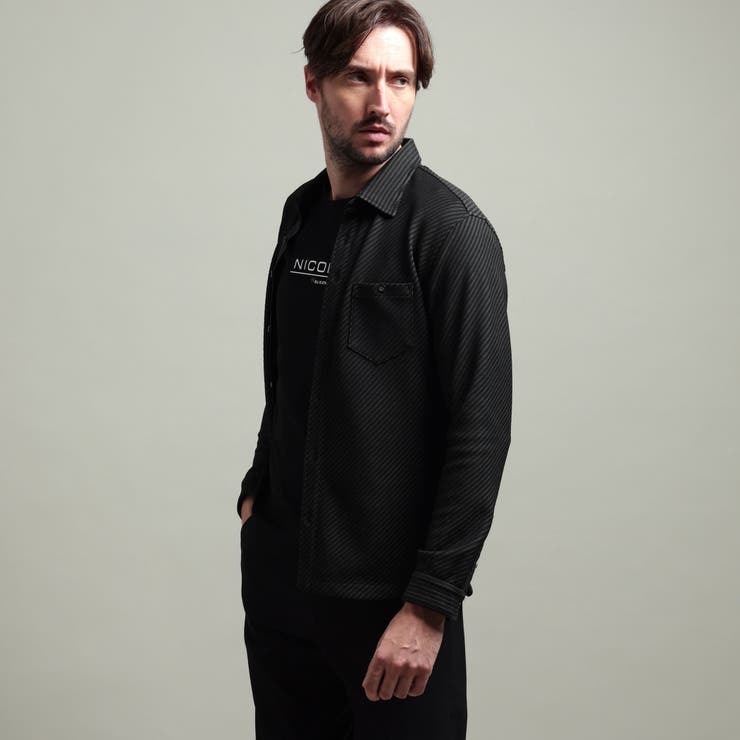 49ブラック | 【HIDEAWAYS BLACK】ブライトタックバイヤスレギュラーカラーシャツ | NICOLE