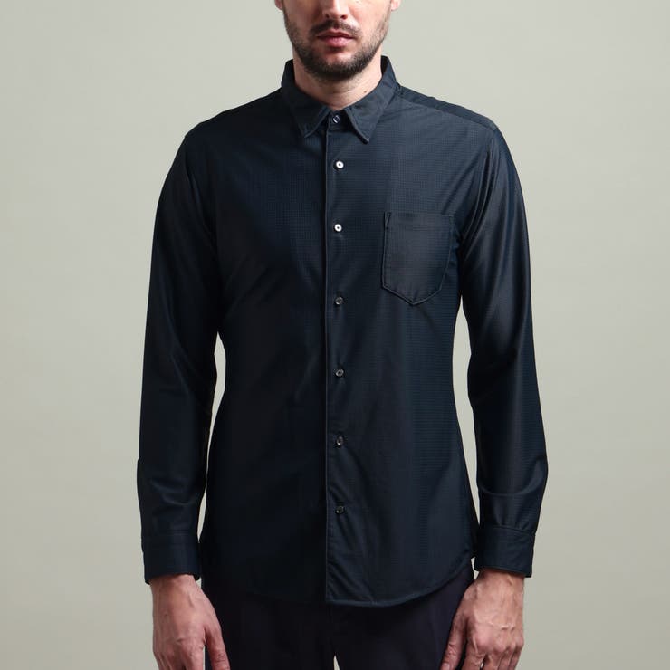 【HIDEAWAYS BLACK】シアーマイクロチェックレギュラーカラーシャツ | NICOLE | 詳細画像5 