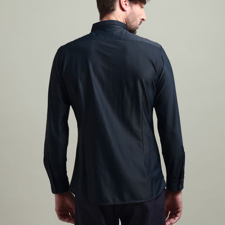 【HIDEAWAYS BLACK】シアーマイクロチェックレギュラーカラーシャツ | NICOLE | 詳細画像7 