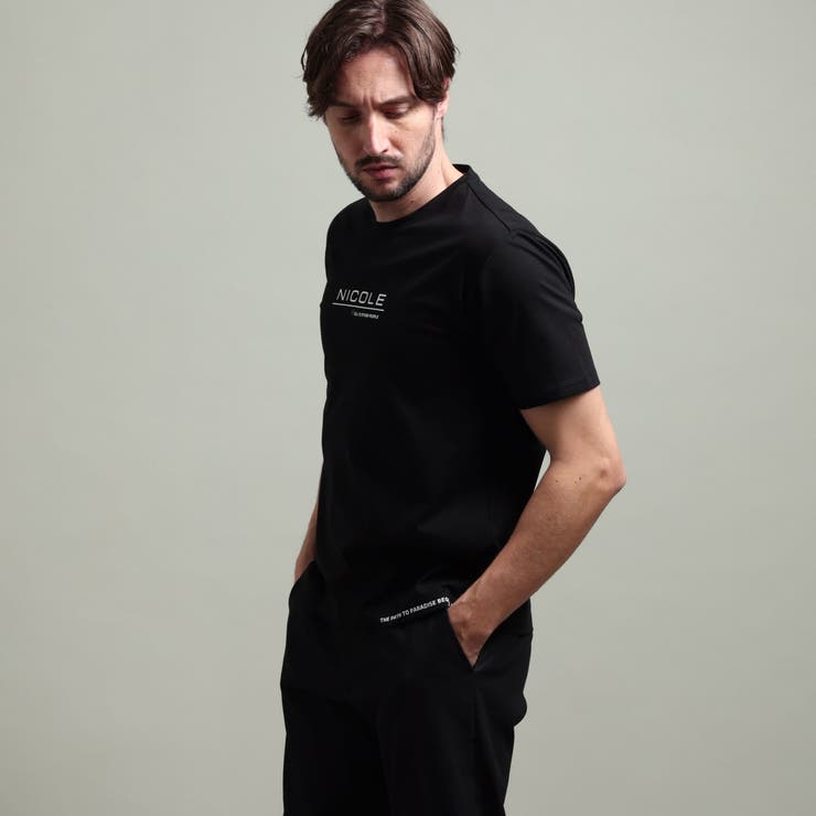 49ブラック | 【HIDEAWAYS BLACK】激シルケットVネック半袖Ｔシャツ | NICOLE