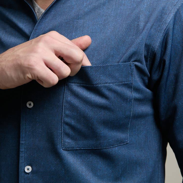 カスレプリント ７分袖スタンドカラーシャツ | NICOLE | 詳細画像12 