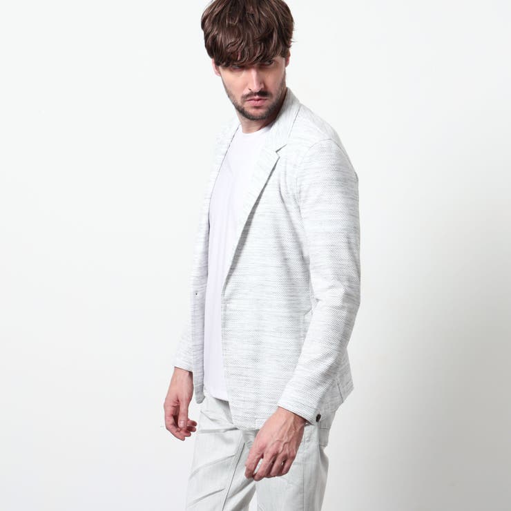 19ライトグレー | ハニカムジャガードラペルジャケット | NICOLE