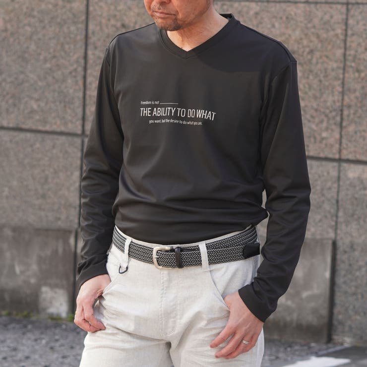 49ブラック | ロゴプリント長袖Ｔシャツ | NICOLE