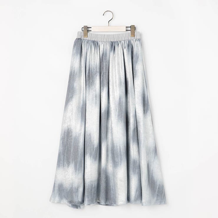 【WALDO】ウエストゴムムラ染め光沢プリントギャザーフレアースカート | NICOLE | 詳細画像12 