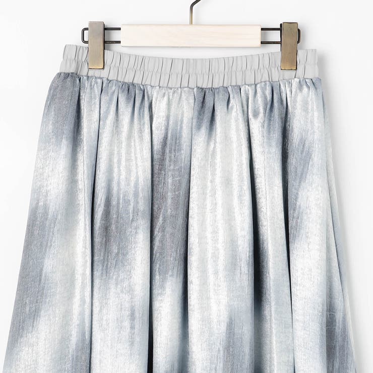 【WALDO】ウエストゴムムラ染め光沢プリントギャザーフレアースカート | NICOLE | 詳細画像14 