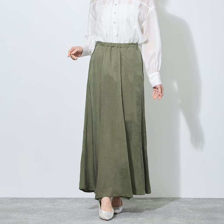 46カーキ | 【WALDO】前スリット入りマーメードマキシスカート | NICOLE
