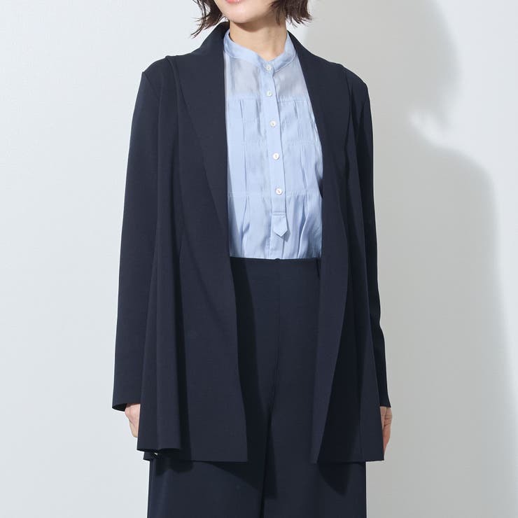 67ネイビー | ヘチマカラーダンボールニットジャケット | NICOLE