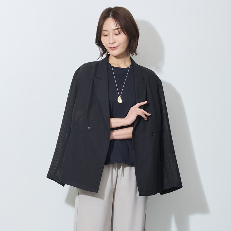 メッシュダブルテーラードジャケット | NICOLE | 詳細画像14 