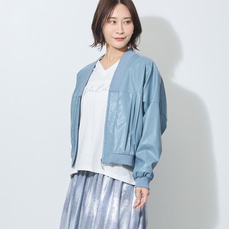 【WALDO】合皮プリーツジップアップブルゾン | NICOLE | 詳細画像12 