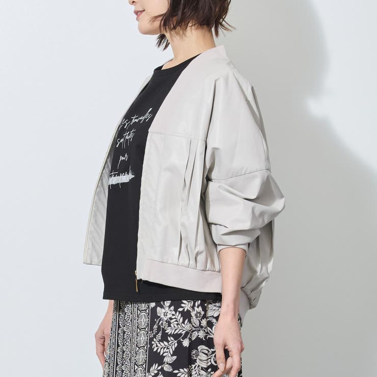 【WALDO】合皮プリーツジップアップブルゾン | NICOLE | 詳細画像3 