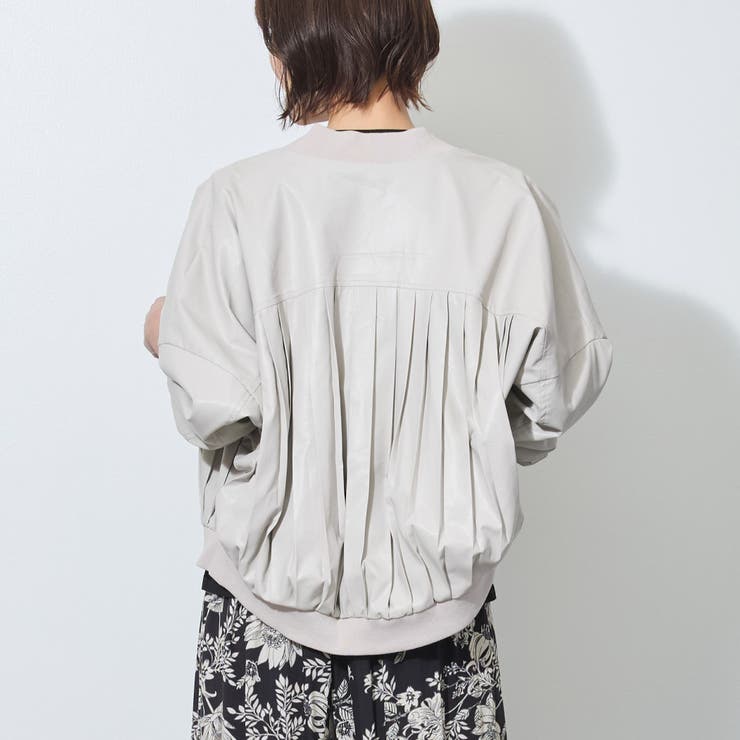 【WALDO】合皮プリーツジップアップブルゾン | NICOLE | 詳細画像4 