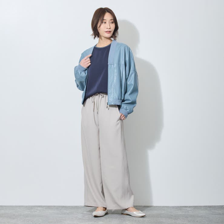 【WALDO】合皮プリーツジップアップブルゾン | NICOLE | 詳細画像9 