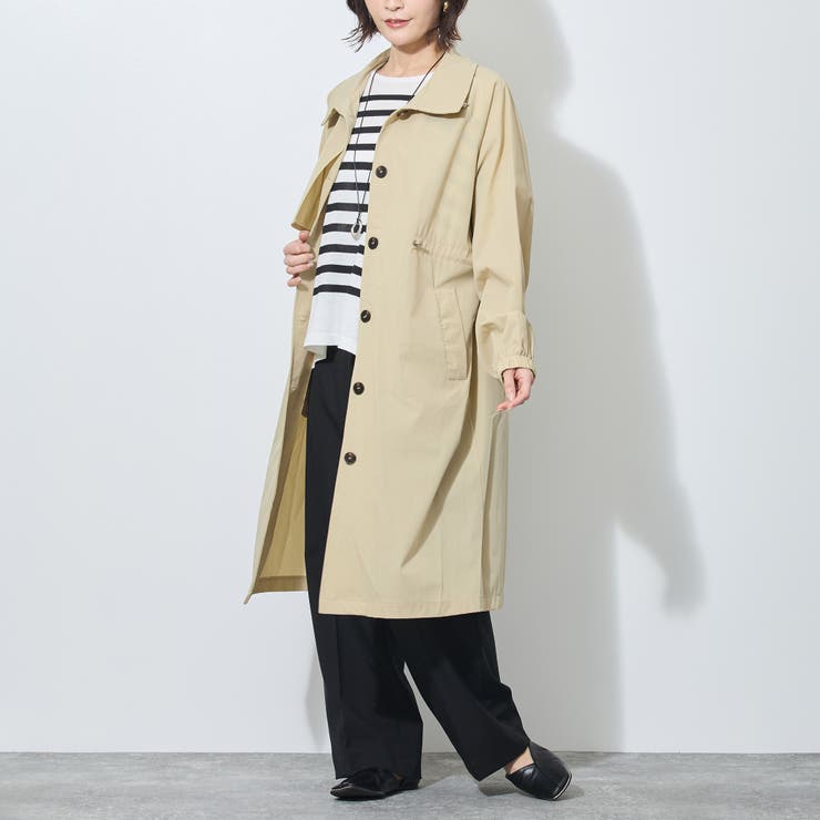 18ベージュ | 【WALDO】衿端スピンドル入り一重コート | NICOLE