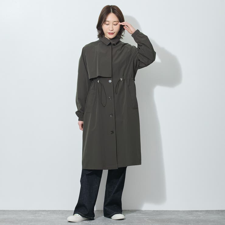 46カーキ | 【WALDO】衿端スピンドル入り一重コート | NICOLE