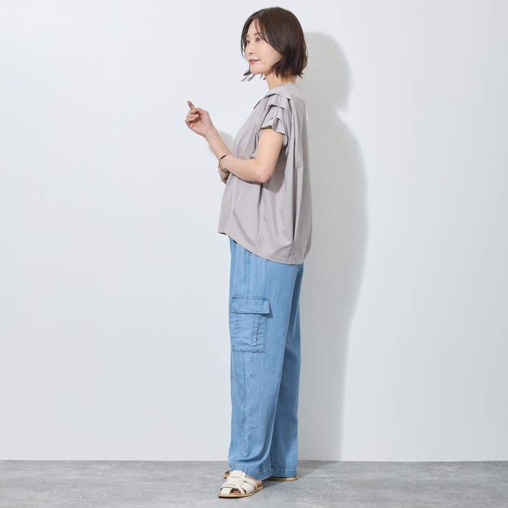 【WALDO】ウエストゴムカーゴデニムワイドパンツ | NICOLE | 詳細画像14 