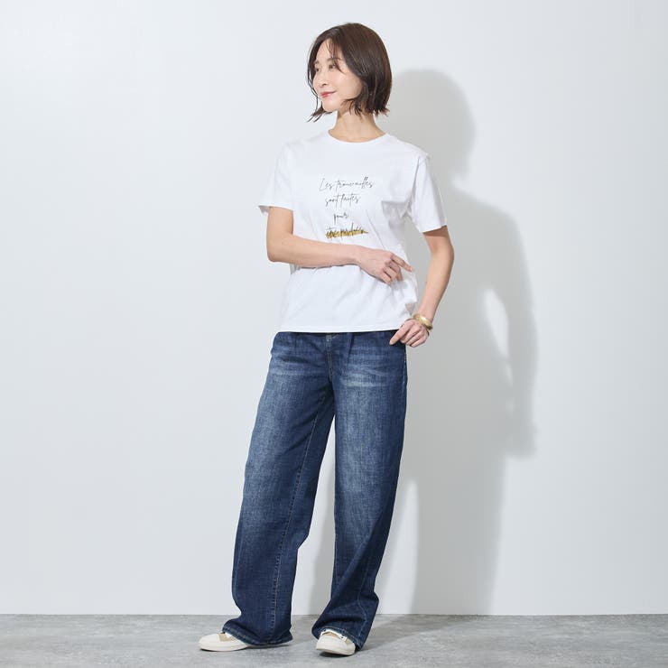 【WALDO】センタープレス入り2タックデニムワイドパンツ | NICOLE | 詳細画像2 