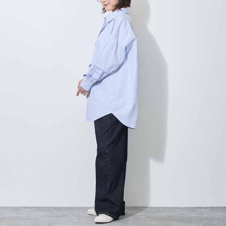 【WALDO】タック入りストライプチュニックシャツ | NICOLE | 詳細画像10 