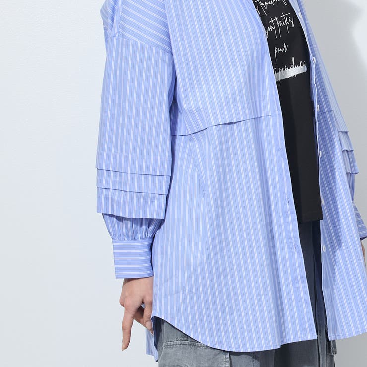 【WALDO】タック入りストライプチュニックシャツ | NICOLE | 詳細画像5 