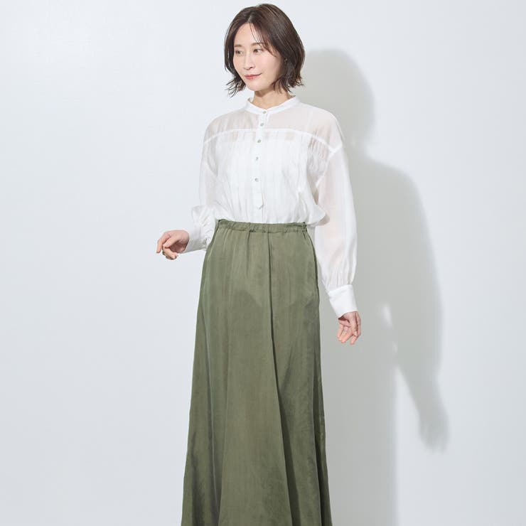 【WALDO】前付き合わせタック入りバンドカラーブラウス | NICOLE | 詳細画像3 