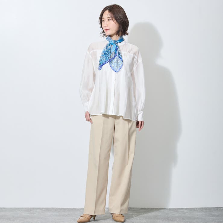 【WALDO】前付き合わせタック入りバンドカラーブラウス | NICOLE | 詳細画像4 