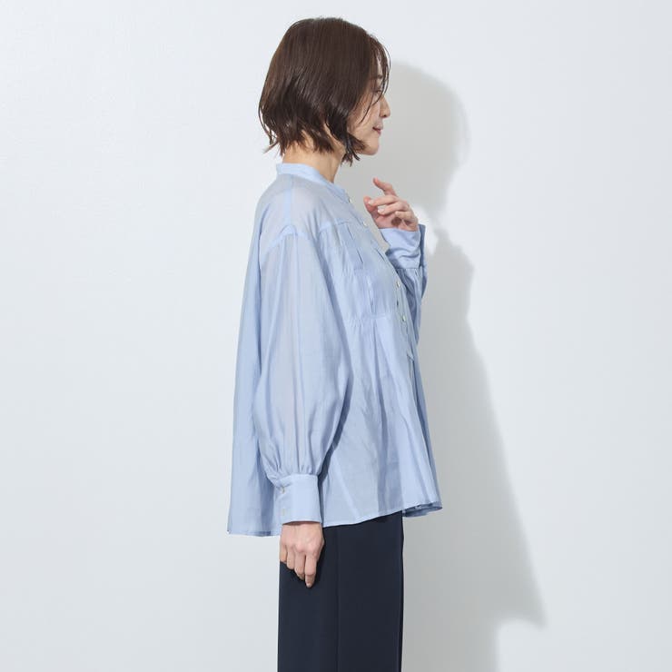 【WALDO】前付き合わせタック入りバンドカラーブラウス | NICOLE | 詳細画像8 