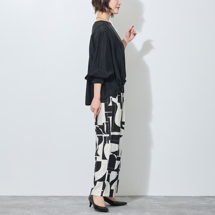 【WALDO】裾ドロスト入りノーカラーブラウス | NICOLE | 詳細画像13 