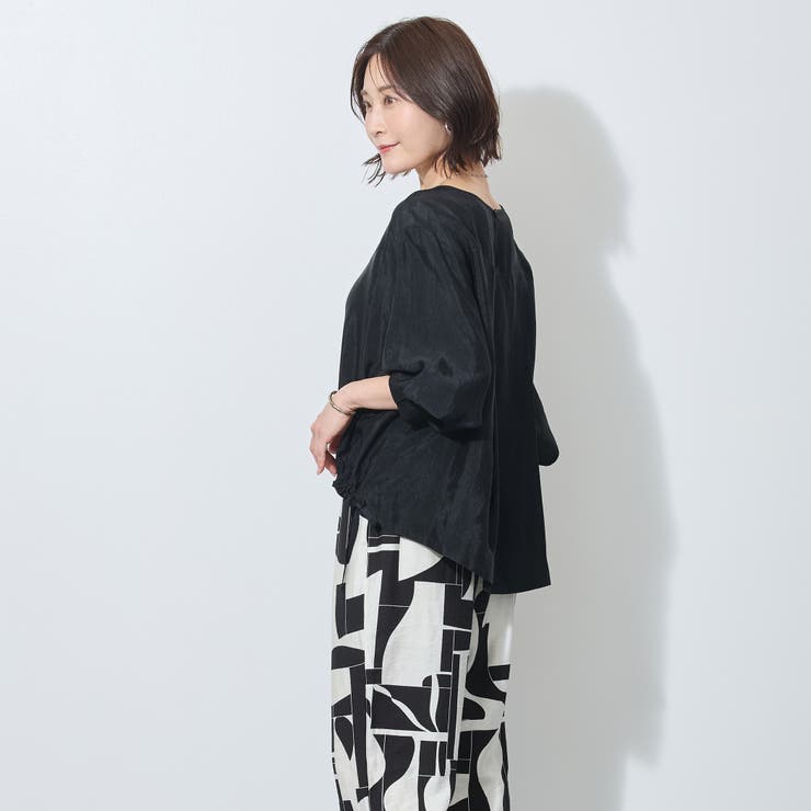 【WALDO】裾ドロスト入りノーカラーブラウス | NICOLE | 詳細画像15 