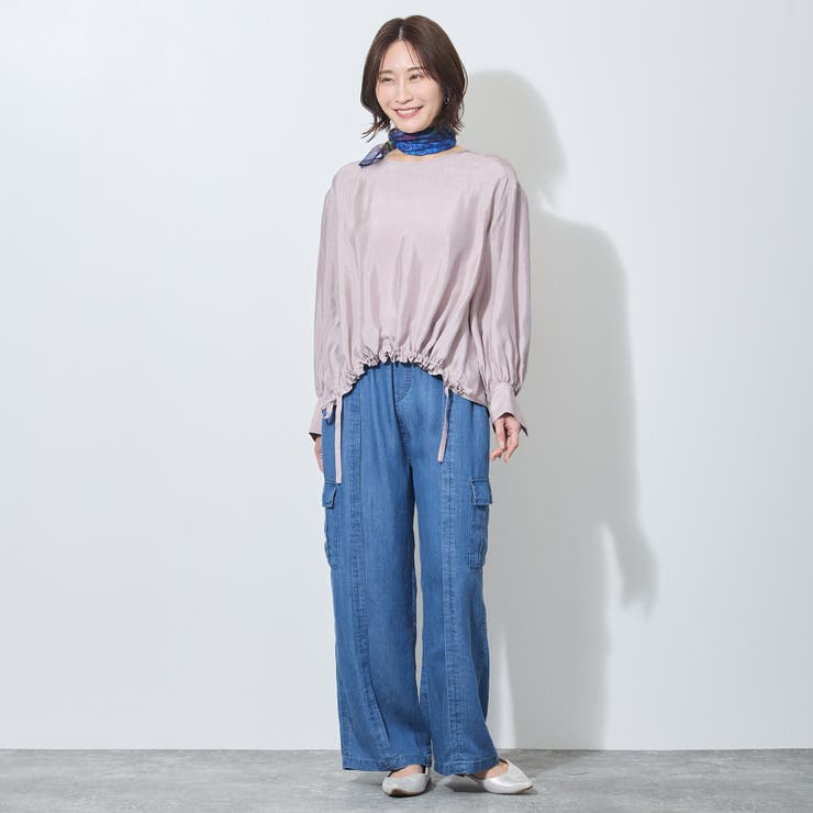 【WALDO】裾ドロスト入りノーカラーブラウス | NICOLE | 詳細画像6 