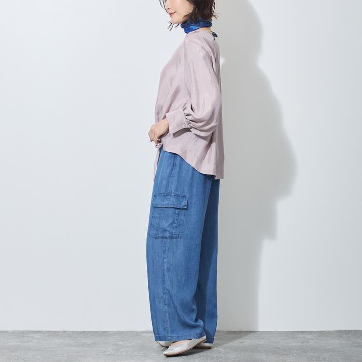 【WALDO】裾ドロスト入りノーカラーブラウス | NICOLE | 詳細画像8 