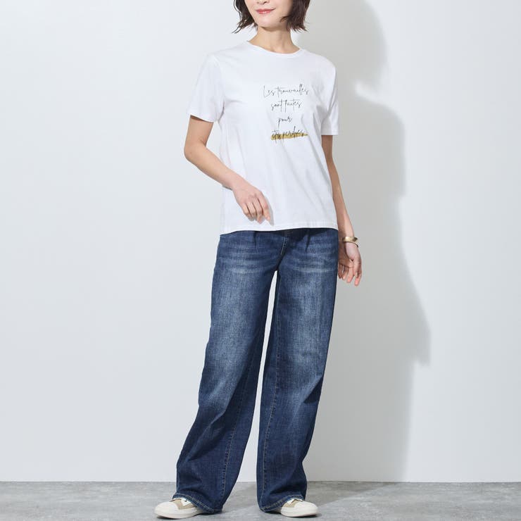 ラメ入りロゴプリント半袖Tシャツ | NICOLE | 詳細画像2 