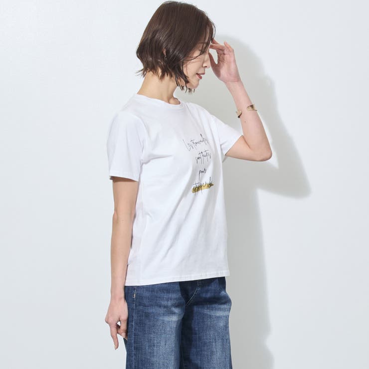 ラメ入りロゴプリント半袖Tシャツ | NICOLE | 詳細画像4 