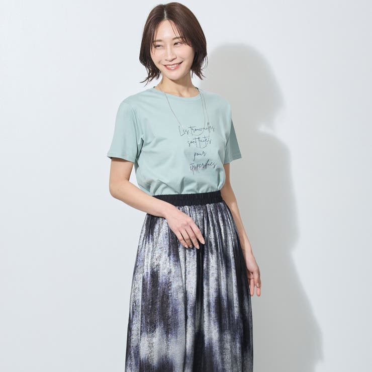 ラメ入りロゴプリント半袖Tシャツ | NICOLE | 詳細画像8 