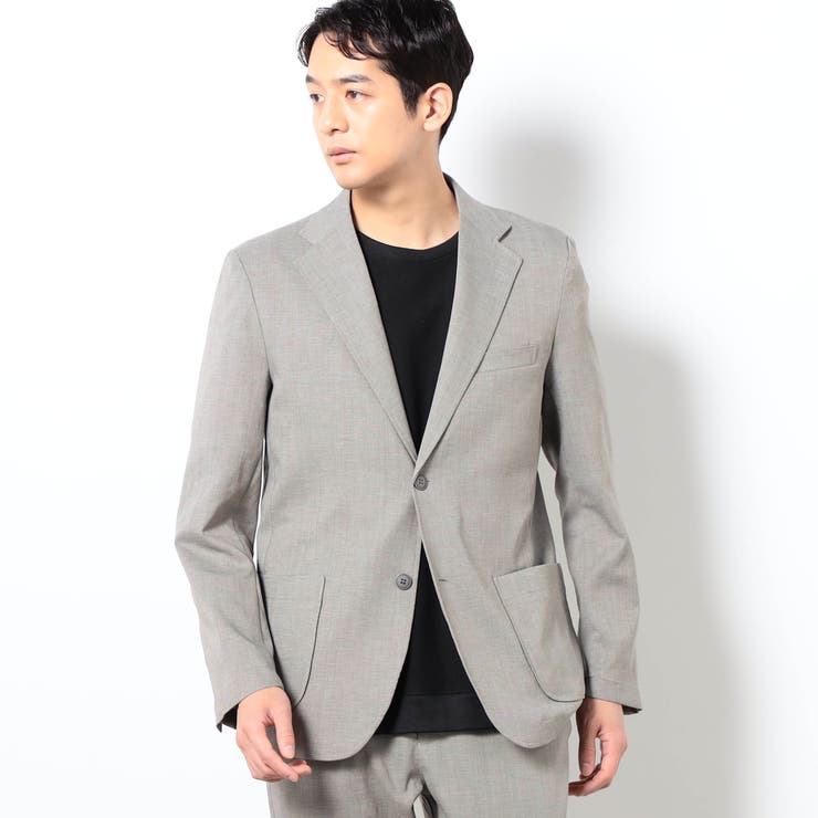 19ライトグレー | リネンライクポリエステルテーラードジャケット | NICOLE