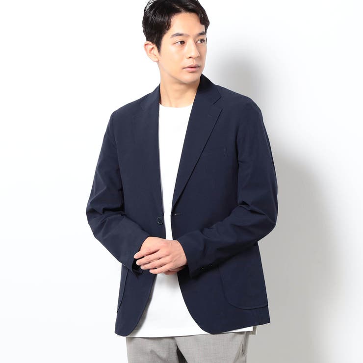 67ネイビー | ナイロンリップストレッチテーラードジャケット | NICOLE