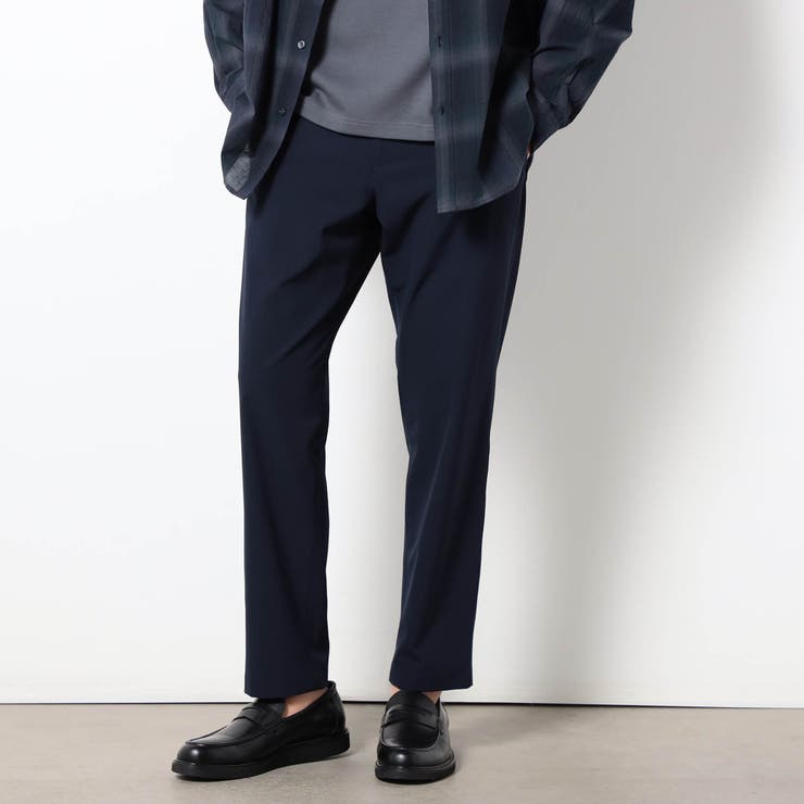 67ネイビー | ナイロンリップストレッチイージーパンツ | NICOLE