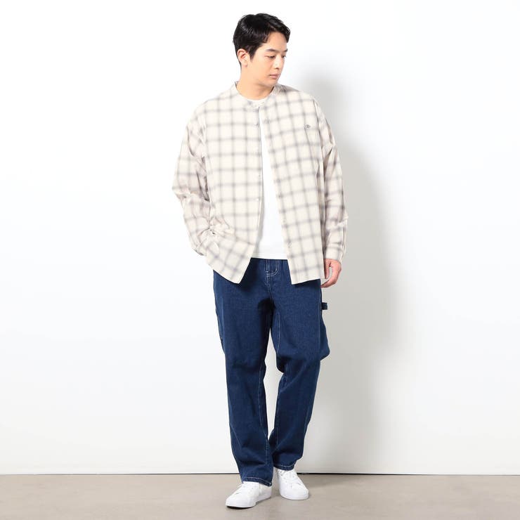 BROOKLYN OVERALL テクスチャーチェック バンドカラーシャツ | NICOLE | 詳細画像2 