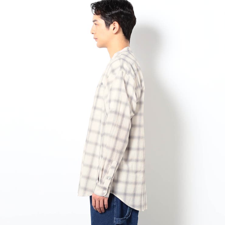 BROOKLYN OVERALL テクスチャーチェック バンドカラーシャツ | NICOLE | 詳細画像4 