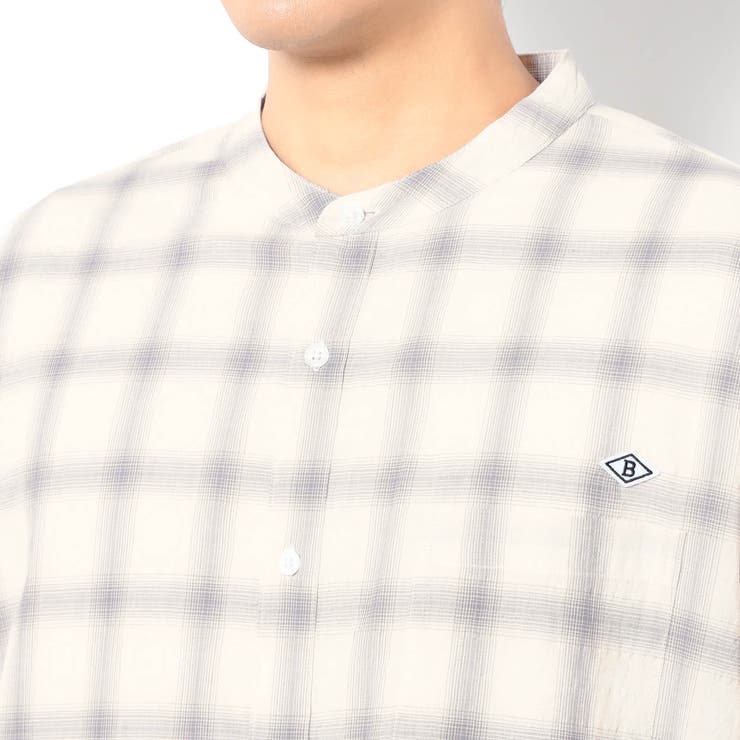 BROOKLYN OVERALL テクスチャーチェック バンドカラーシャツ | NICOLE | 詳細画像5 