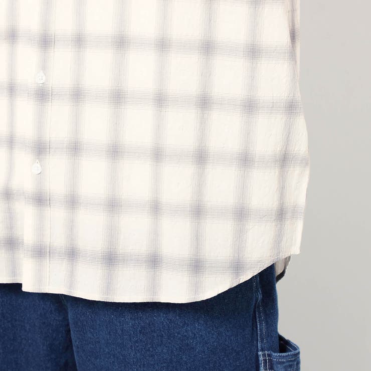 BROOKLYN OVERALL テクスチャーチェック バンドカラーシャツ | NICOLE | 詳細画像8 