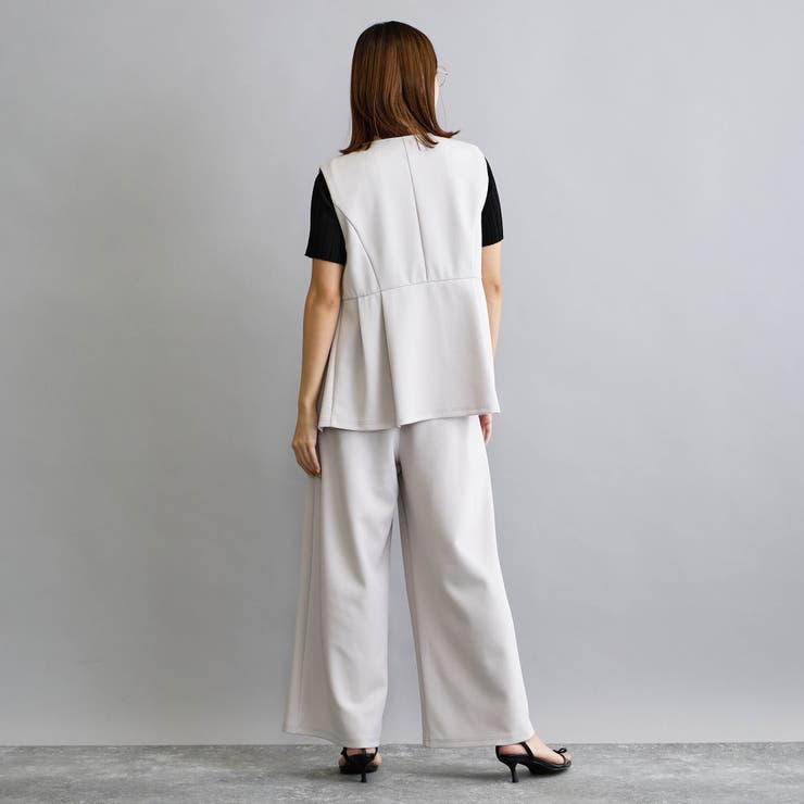 【セットアップアイテム】 ジレ×タックパンツ | NICOLE | 詳細画像4 
