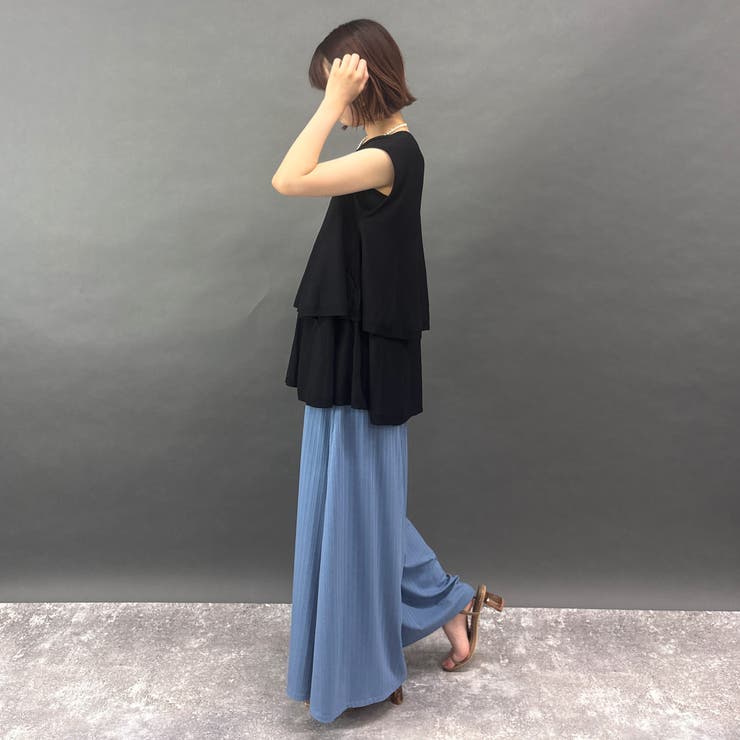 接触冷感 大人かわいいティアードフレンチトップス | NICOLE | 詳細画像11 
