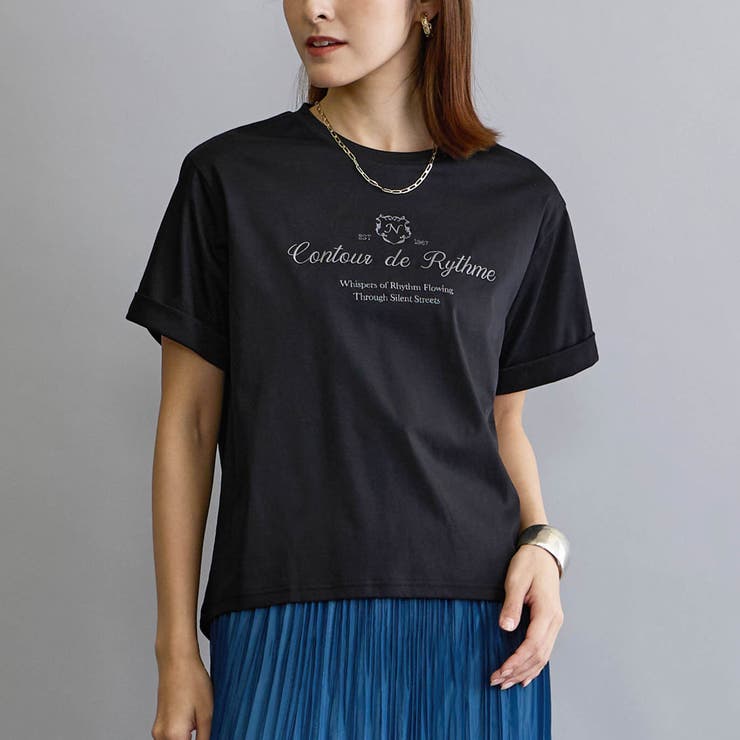 49ブラック | 刺繍デザインＴシャツ | NICOLE