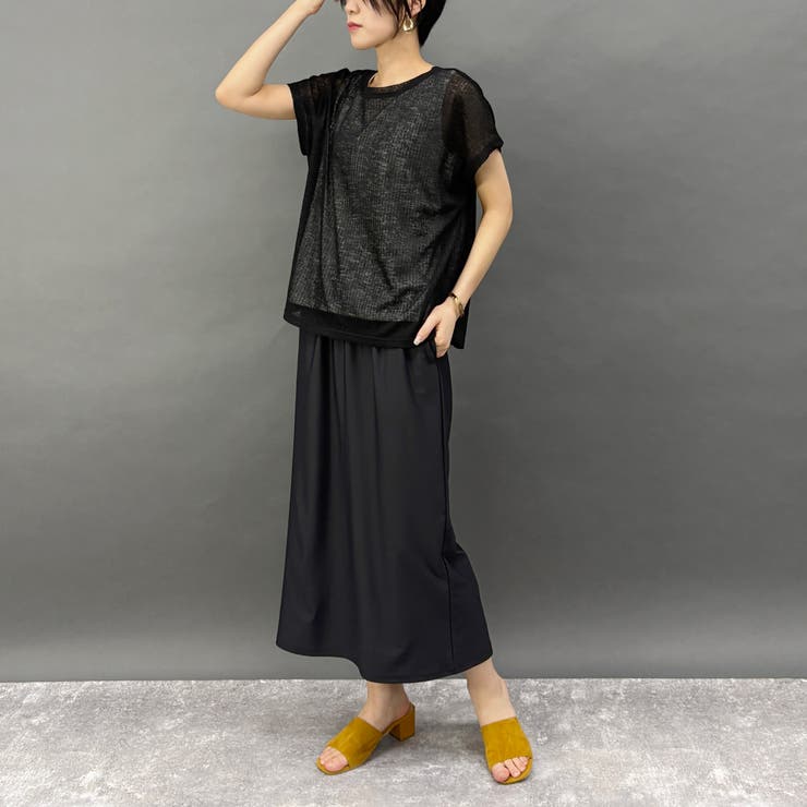 透け感のあるシアートップス×タンクセット | NICOLE | 詳細画像15 