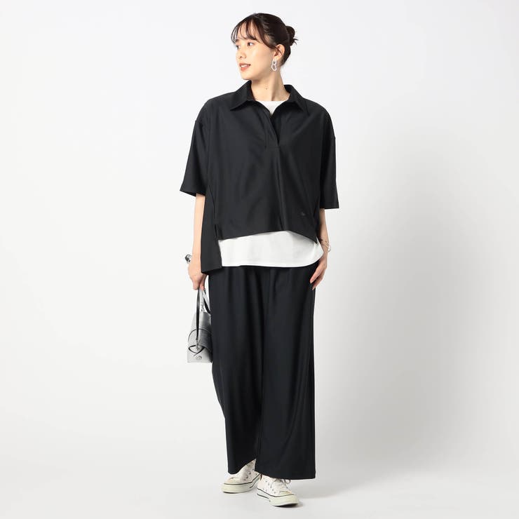 49ブラック | 【セットアップ】キーネックプルオーバー+パンツ | NICOLE