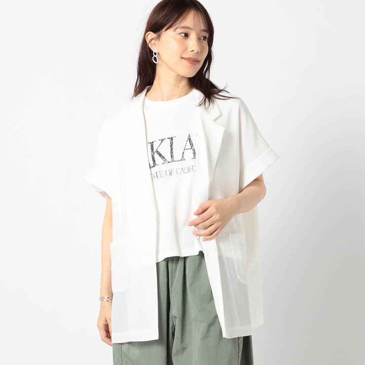 09ホワイト | メッシュ半袖ジャケット | NICOLE