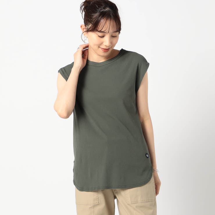 39チャコールグレー | 日本製ラウンドヘムノースリーブ | NICOLE