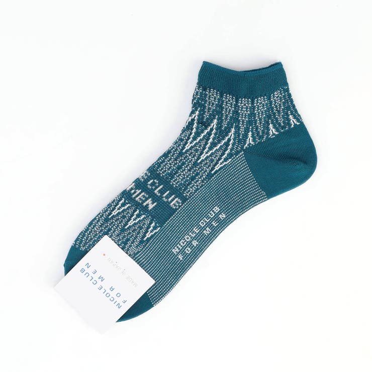 60ブルー | シェブロン×ロゴ ショートソックス(日本製) | NICOLE