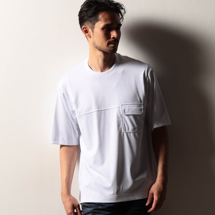 09ホワイト | 【RIELABO】シルク混ストレッチスムースＴシャツ | NICOLE