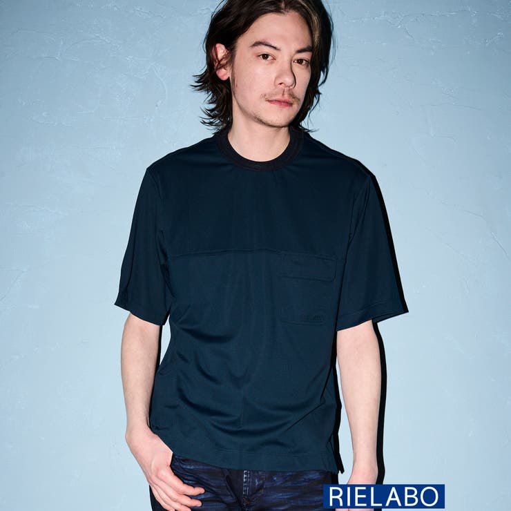 67ネイビー | 【RIELABO】シルク混ストレッチスムースＴシャツ | NICOLE